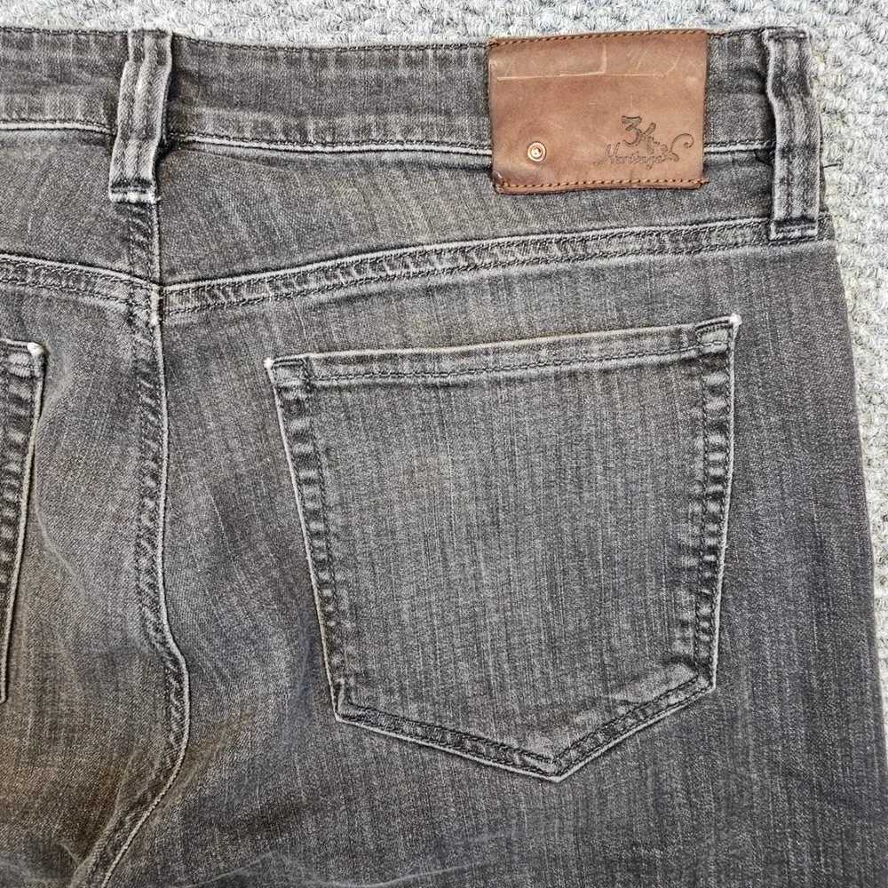 34 Heritage Courage Mens Jeans 34x30 Faded Black Mid-Rise Straight Leg Denim